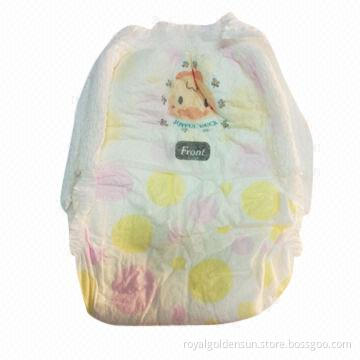Disposable baby pants with multiple stylish bottom film